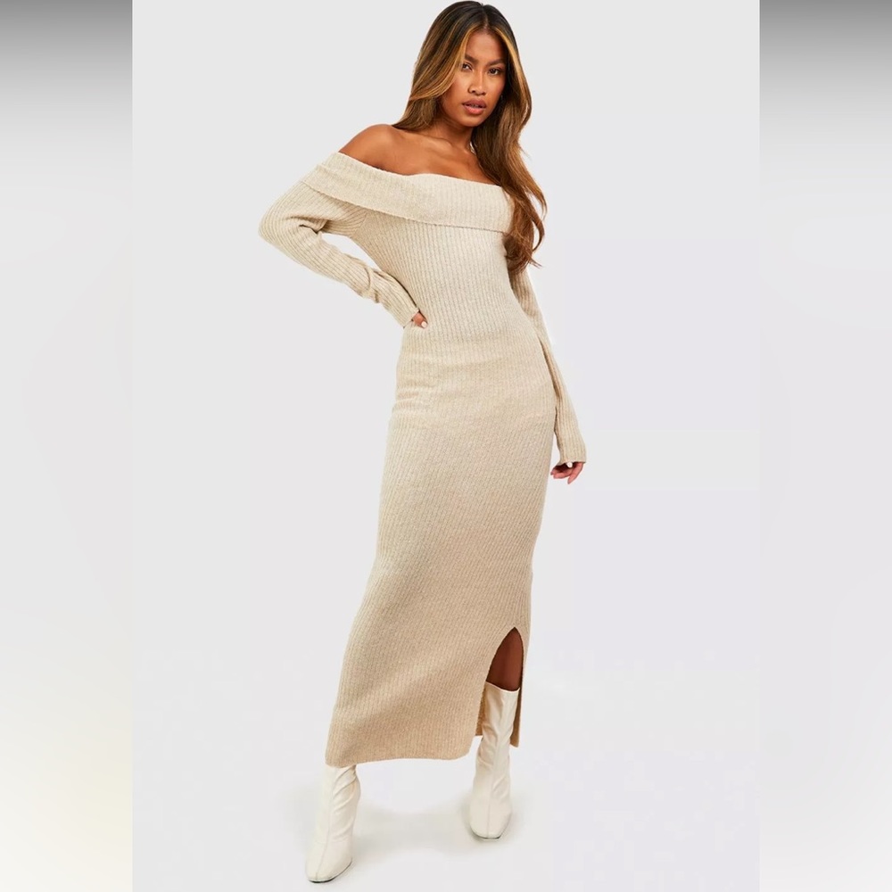 BOOHOO off shoulder sweater dress
